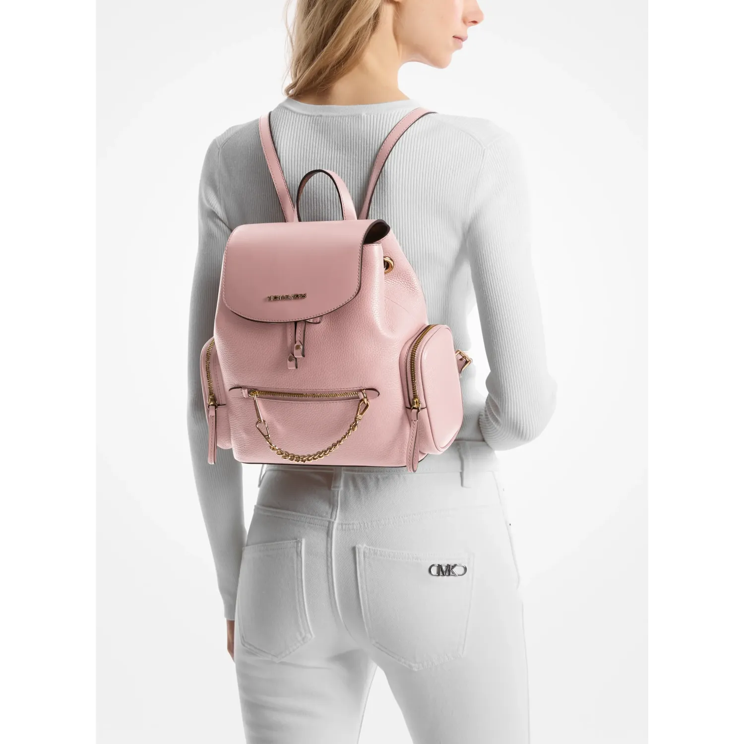 MK JST MD CHAIN BACKPACK POWDER BLUSH