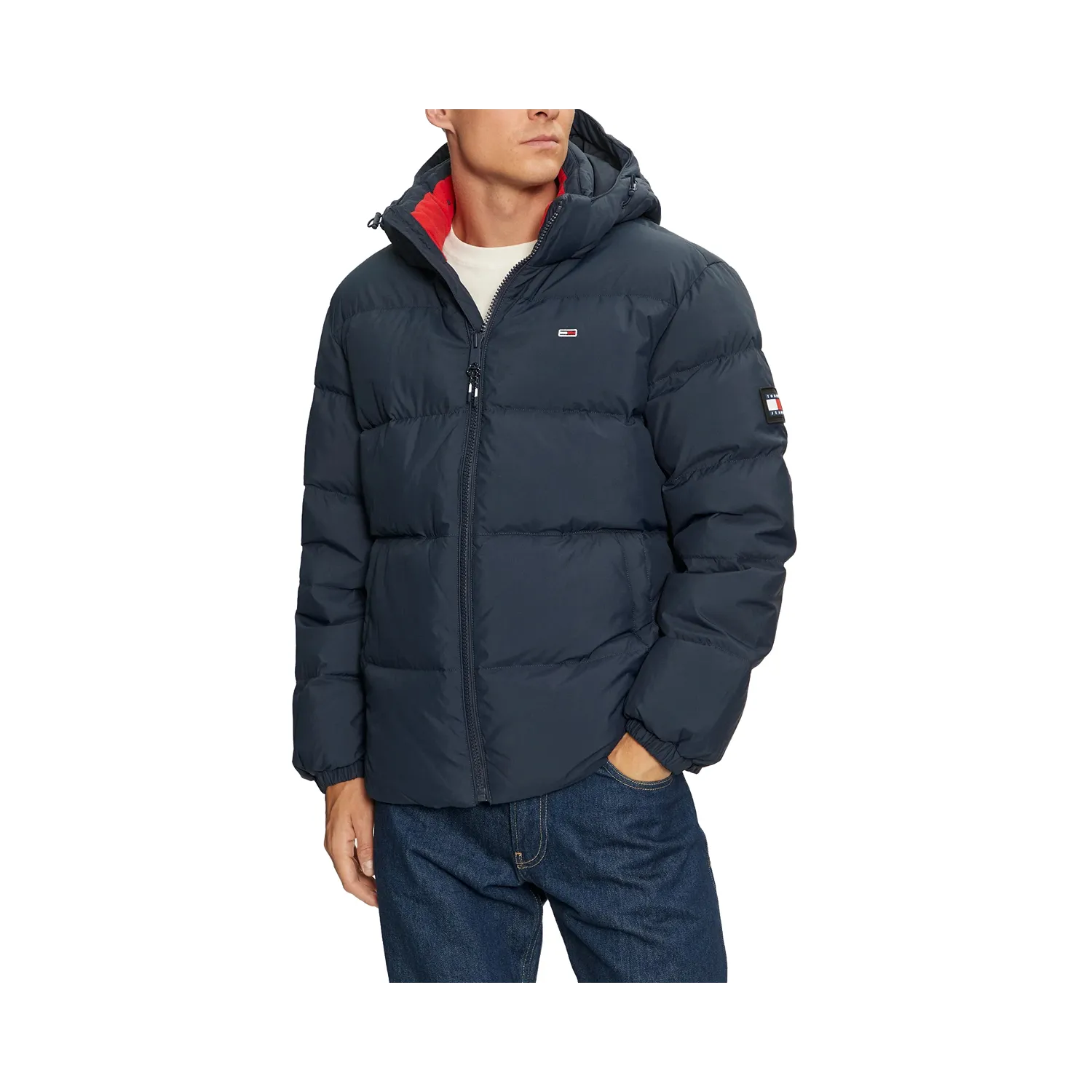 TH Cazadora acolchada de plumón con capucha navy
