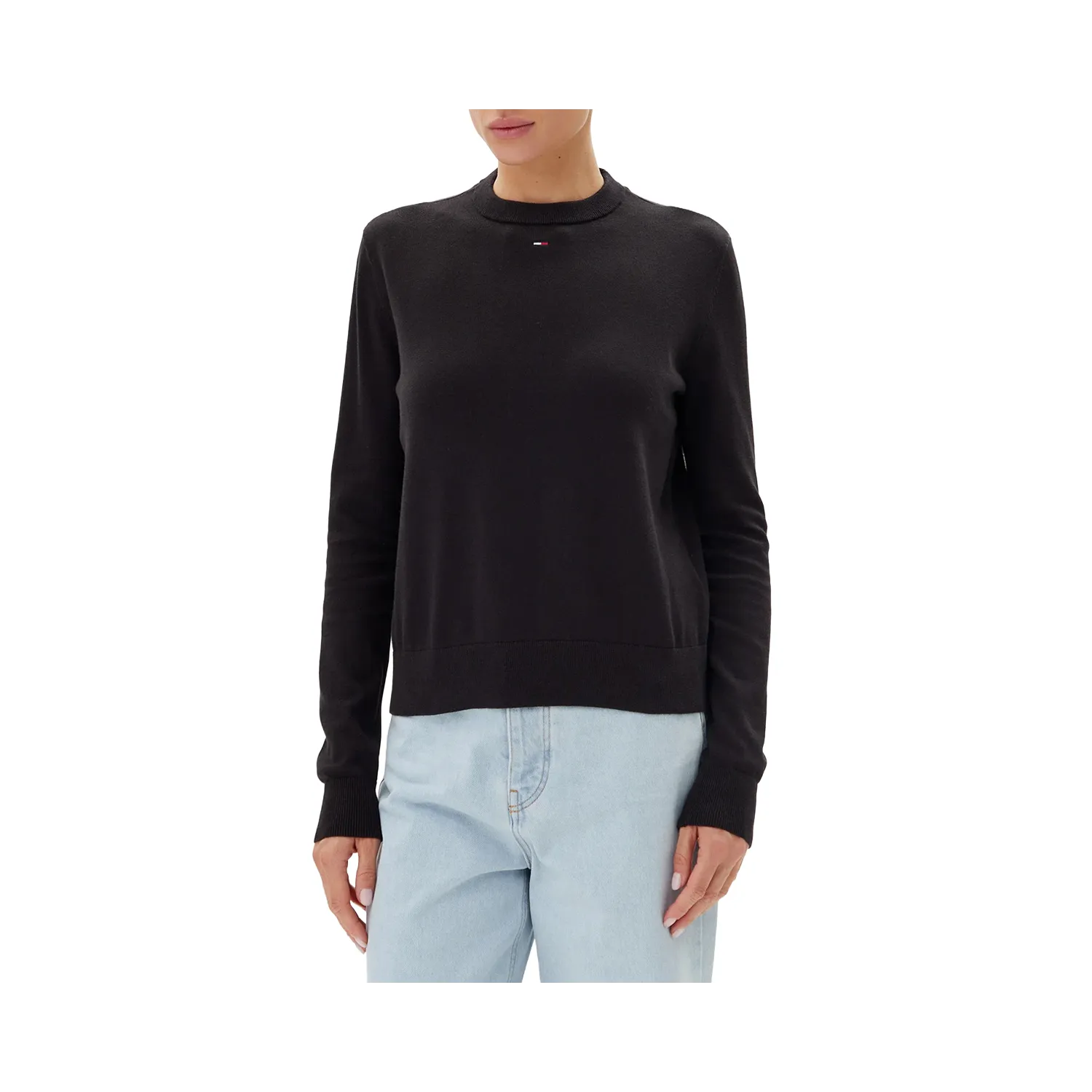TOMMY JERSEY ESSENTIAL CREW BLK
