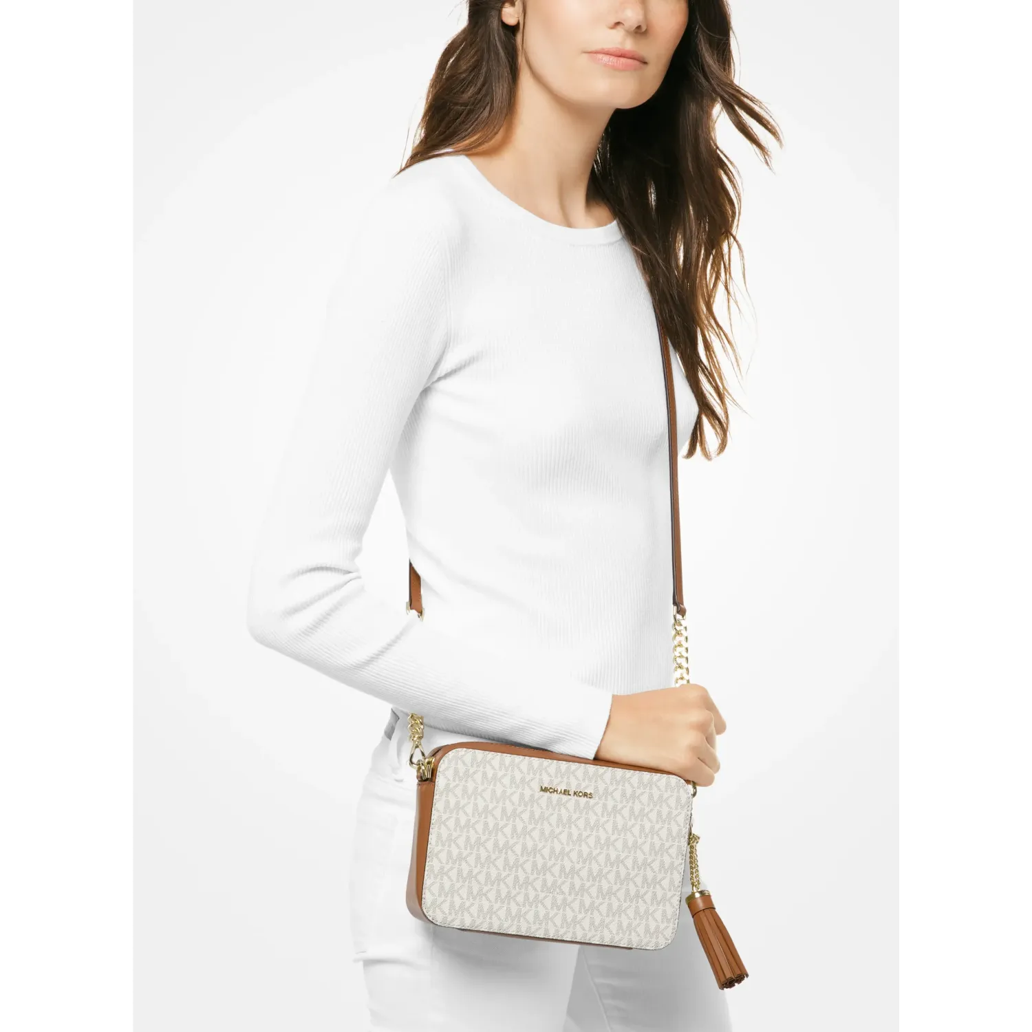 MK JET SET MD CAMERA BAG VANILLA
