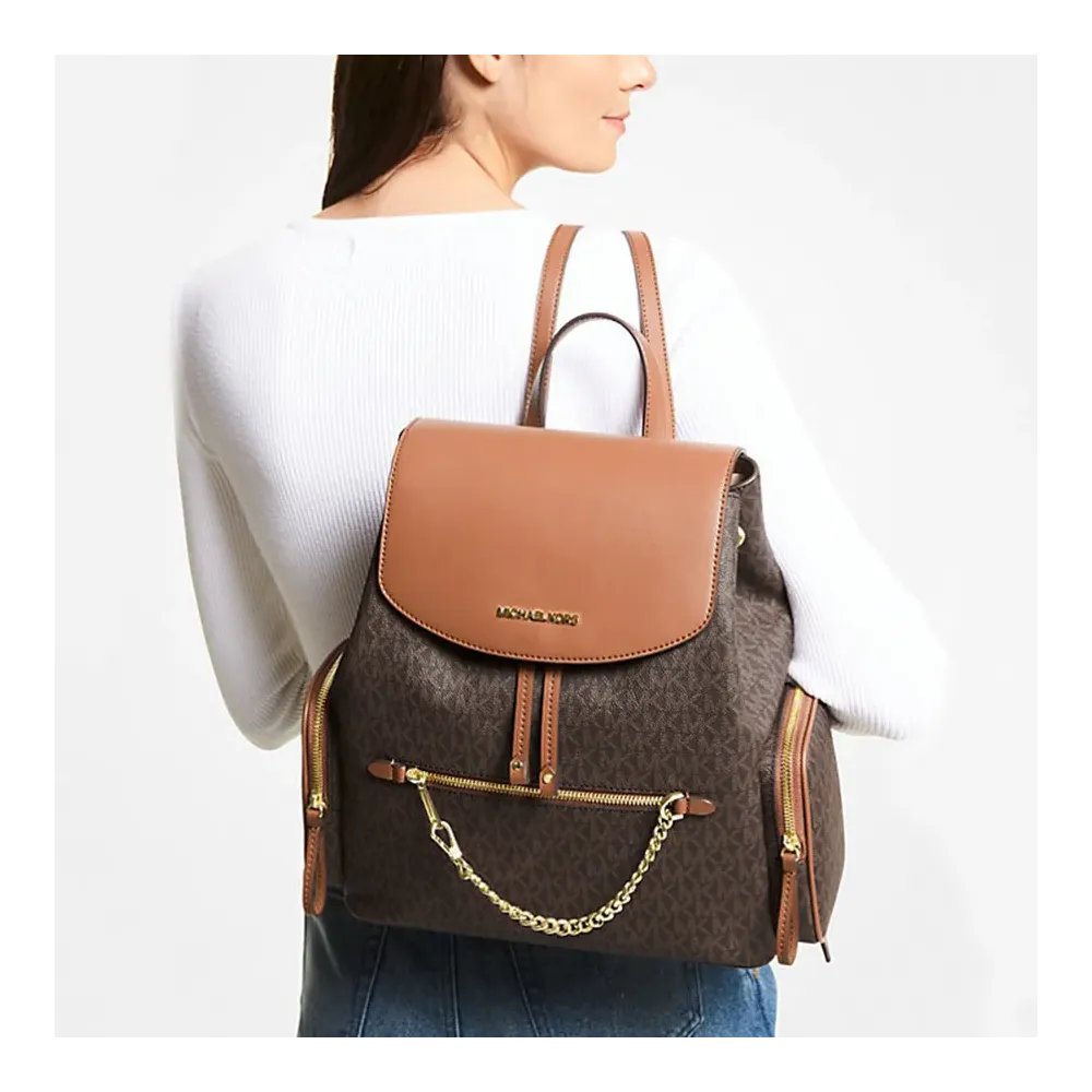 MK JST MD CHAIN BACKPACK BROWN